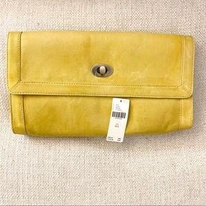 Anthropologie Simona Leather Wallet Yellow